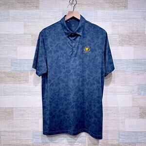 Presidents Cup Quail Hallow Performance Golf Polo Shirt Blue Adidas Mens Medium
